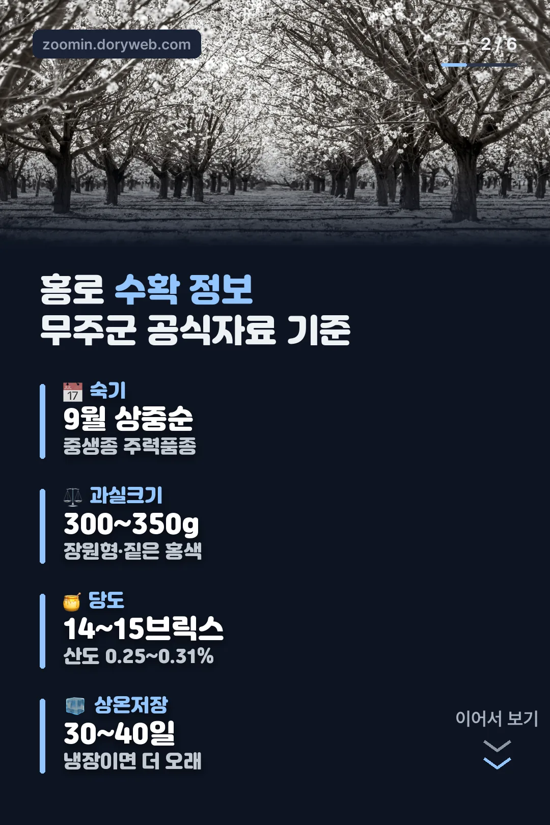 홍로 수확 정보 한눈에