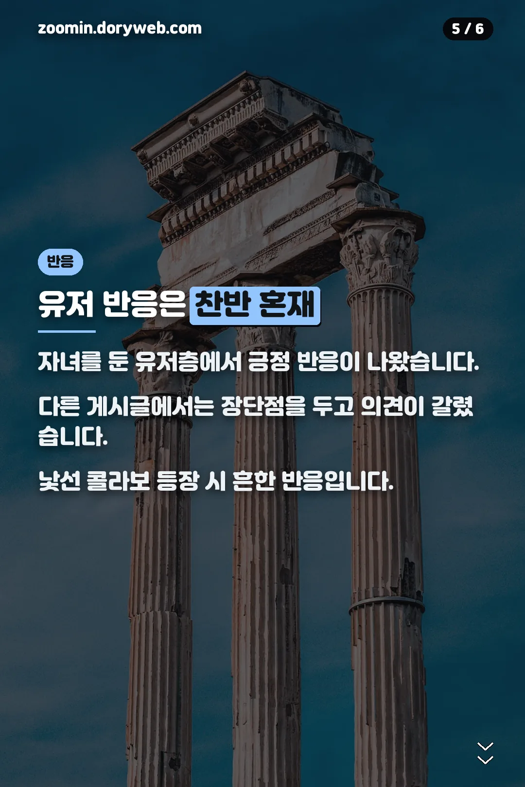 유저 반응 찬반